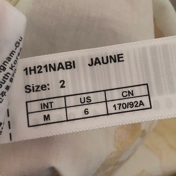 Ba&sh Nabi Floral Print Dress Off the Shoulder Yellow - Picture 10 of 11